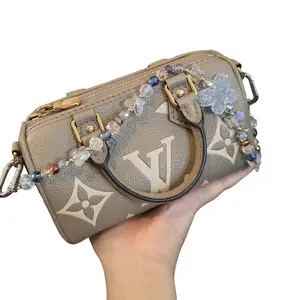 Blue Butterfly Bag Charm Keychain or Phone Charm with Crystal Butterflies & Beads for Stylish Accessories White and Blue Beads