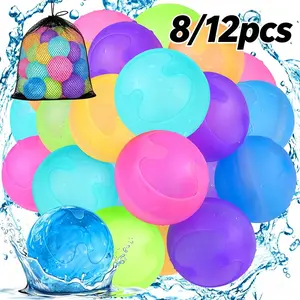 Reusable Silicone Water Balls – Quick Fill Self-Sealing Water Fight Fun Toys for Kids – Outdoor Summer Pool Party Splash Balls for Swimming, Beach, Bath Soft Balls
