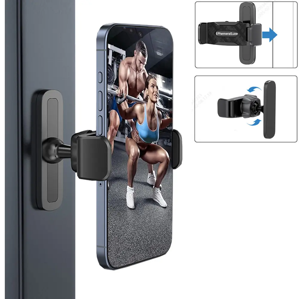 Magnetic Phone Holder for Gym, 360 Degree Adjustable Magnetic Phone Mount Attach to Metal Surface, Fitness Equipment Accessories, Smartphone Cellphone Stand