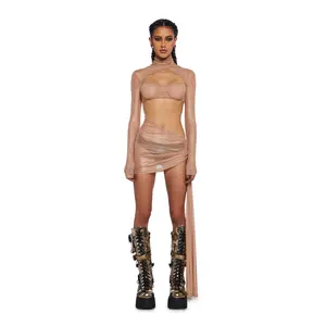Dreamland Dancer Bodycon Dress - Gold