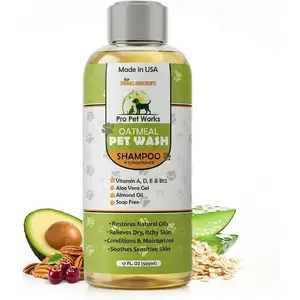 Oatmeal Dog Shampoo and Conditioner for Allergies, Itching and Sensitive Skin - Smelly, Itchy Pet Cleaning Supplies - Puppy Wash, Anti Itch and Dandruff, All Natural Formula - with Omega 3's