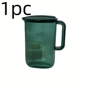 1 Piece 67.63 Ounce Large Capacity Cold Water Kettle With Lid - Durable Plastic Beverage Container With Black Handle, Perfect For Home Kitchen And Outdoor Camping, Refrigerator Water Kettle