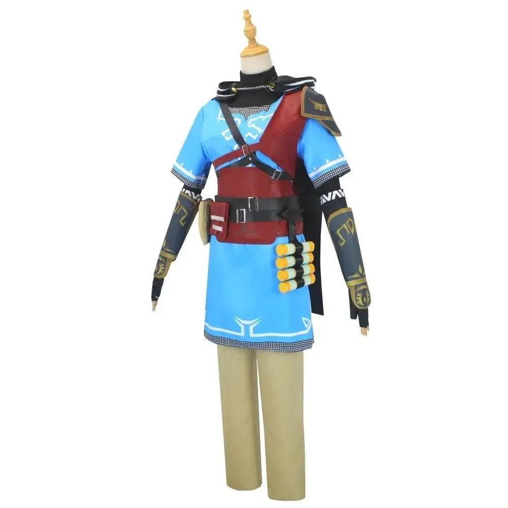 Wetrose Link Cosplay Set for Adults - Breathable Polyester Knit Tunic Top & Pants, Unisex Sizes, Heroic Look for Gamers, Halloween & Conventions, Menswear Fantasy Zelda Cosplay Outfit