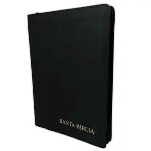 Bible in Spanish with Zipper 14 Point Giant Font Reina Valera 1960 Imitation Leather Black