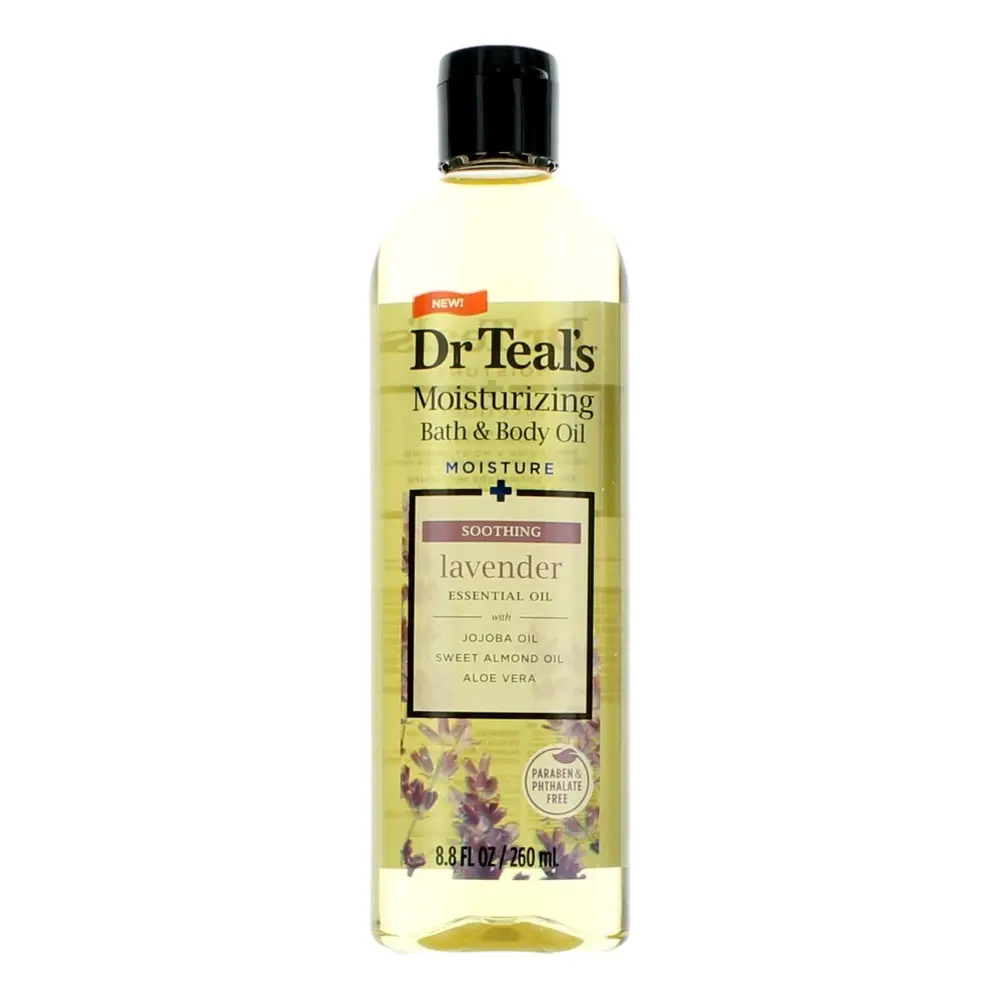 Soothing Lavender Bath & Body Oil - 8.8oz Gentle Hydrating Moisturizer with Moisture & Hydrating Care for Dry Skin, Single Bottle Body Care Formula