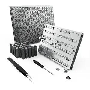 Crypto Seed Phrase Storage Metal Backup, 8-Letter Full Word BIP39 Compatible, Fireproof Waterproof Recovery Phrase Storage with 480 Metal Letter Tiles, Magnetic Assisted for Bitcoin Wallet