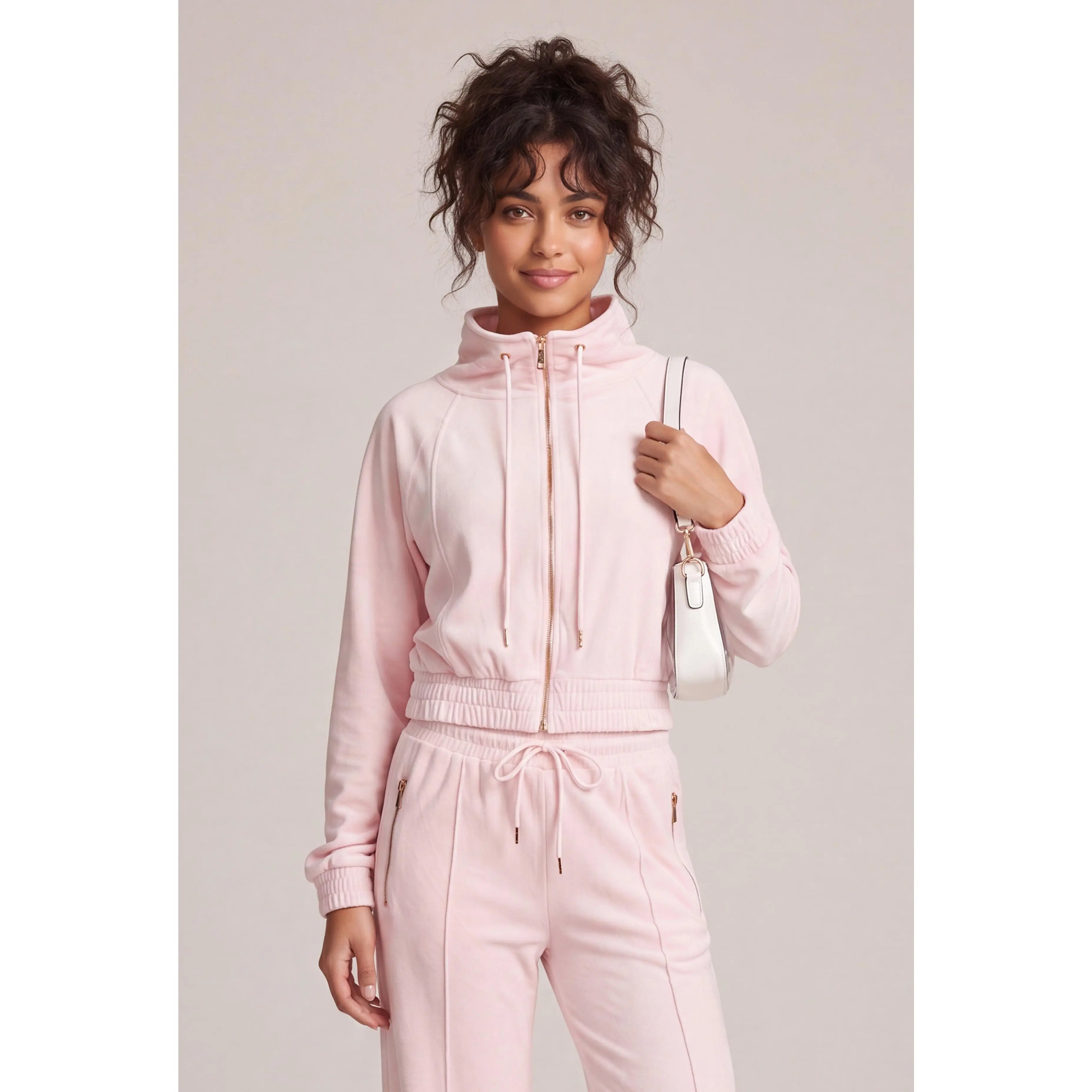 Velour Drawstring Top