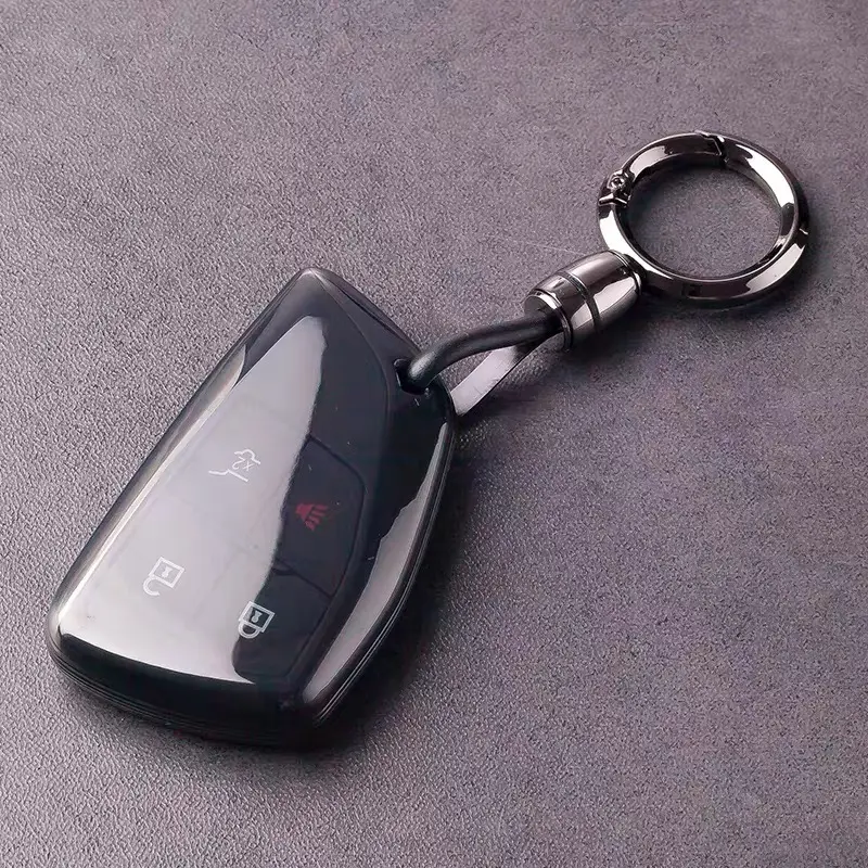 Soopcase for Chevy Key fob Cover With Keychain,Zinc Alloy Protection Key Case Compatible With 2021 2022 2023 Chevy Suburban Tahoe GMC Yukon Sierra 1500 Buick Key Shell Accessories