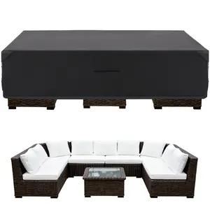 Waterproof Outdoor Furniture Cover，600D Heavy Duty Canvas For Patio Table And Chairs，Full Coverage Weather Protector With Air Vents And Straps