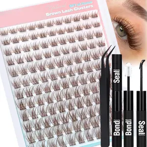 132 Pcs Lash Clusters, Fluffy D Curl Mixed Length Eyelashes, Natural Look Individual Lashes, Easy Application for Beginners