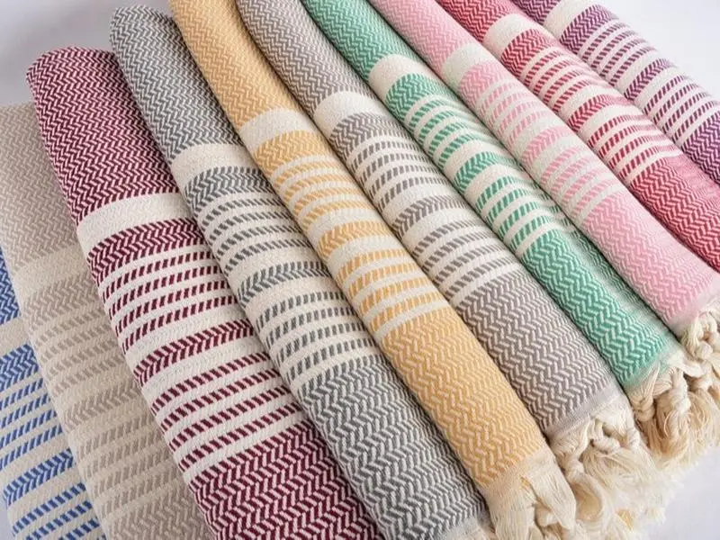 Custom Cotton Turkish Towel, Striped Beach Towel, Personalized Bath Towel, 40x71 Inch Peshtemal, Pool Towel, Travel Gift