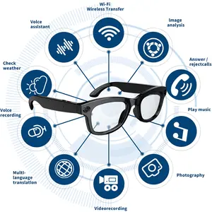 AI Smart Glasses Camera 8MP HD Video Recording Glasses with Audio, Real-Time Translation, Bluetooth Call & Music, AI Object Recognition, Touch Control, Wearable Camera Glasses for Men Women Travel Outdoor