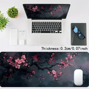 1pc Dark Pink Cherry Blossom Art Mouse Pad Computer Keyboard Mouse Pad Large Mouse Pad with Non - Slip Rubber Base Desktop Mat Perfect Gift for Home and Office