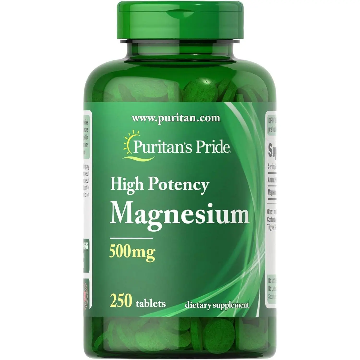Puritans Pride Magnesium 500 Mg-250 Tablets, 250 Count