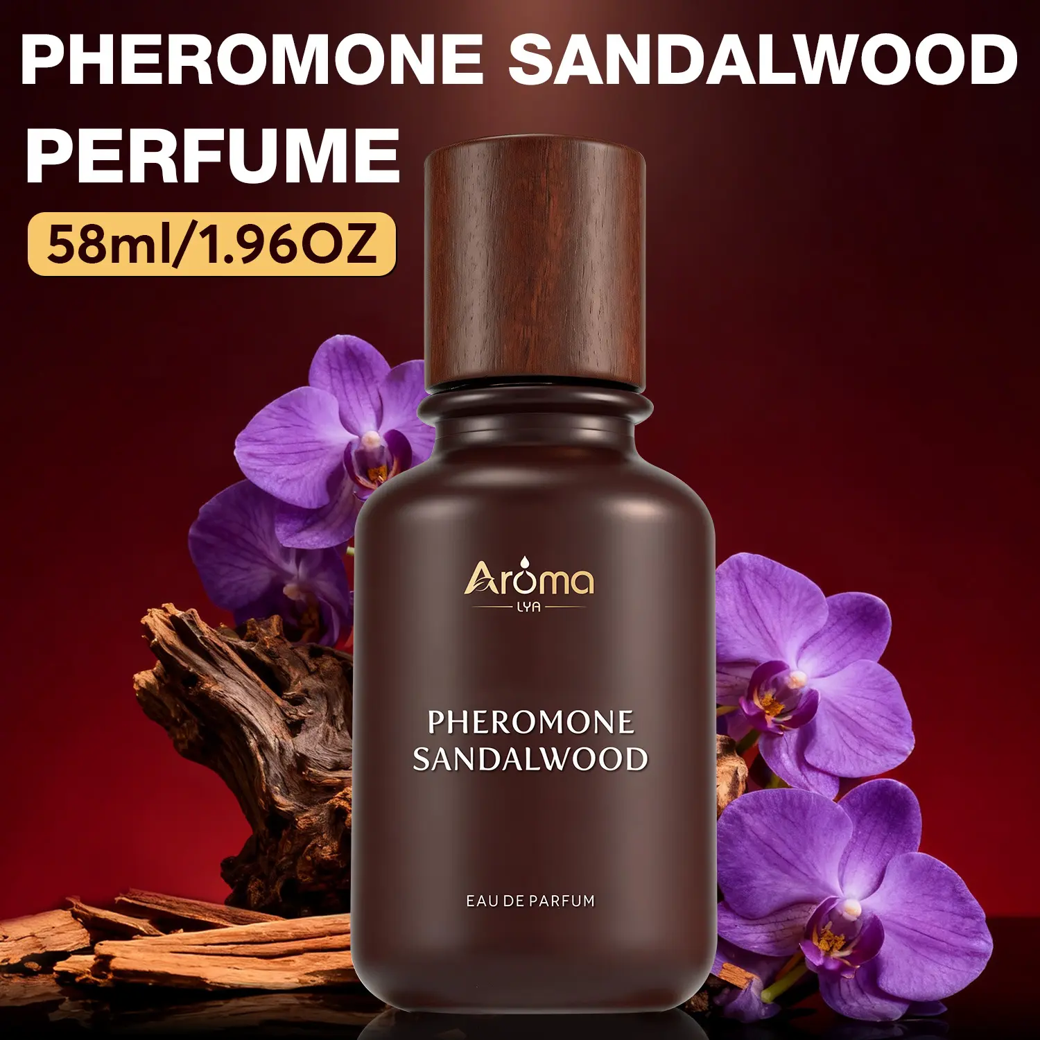 Pheromone Sandalwood Eau De Parfum Long Lasting Fragrance 50ml /1.7 oz- For Office, Daily, And Dating Use, Ideal