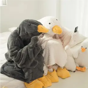 Snuggy Goose Hooded Fleece Robe – Funny Goose Plush Hoodie Blanket Wearable, Cozy Animal Pajama Costume, Soft Warm Winter Loungewear for Adults & Teens, Cute Gift Idea