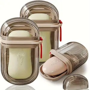 Portable Soap Box with Lid, Sealed Drainage Design, Ideal for Travel & Outdoor Leisure, Mini Storage Soap Holder for Camping, Hiking