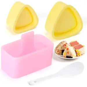 3 Pack Onigiri Sushi Maker Mold kit， Classic Triangle Rice Musubi Press Mold for Kid Lunch Bento, Home DIY