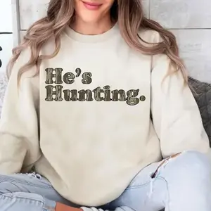 (Sale Off Up To 50%) He is Hunting Camoflauge Bottomland Pattern Sweatshirt, Hunting Camo Unisex Shirt