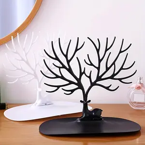 Creative Deer Antler Jewelry Display Stand, Tree-Shaped Necklace Holder, Earring Rack, Bracelet Organizer, Wall-Mounted Storage Shelf