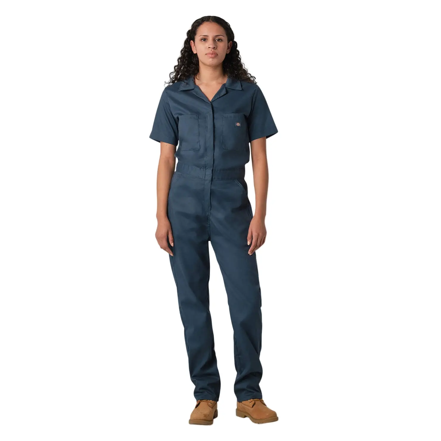 Dickies Women's Short-Sleeve Flex Coveralls - Navy Workwear Uniforms, Lightweight Durable Strong Resistance Fabric, Multi-Pocket Design with 9 Deep Hip Pockets, Women's Work Clothes, Multi-Pocket Design Coveralls