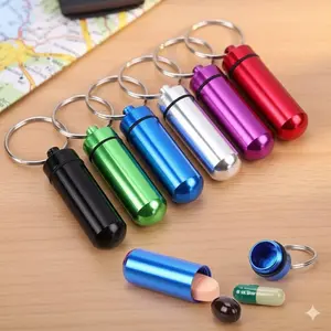 Ultimate Portable Pill Case: Mini Waterproof Keychain Container for Travel, First Aid, Camping, Hiking & Daily Use | Durable Aluminum Storage Bottle with Hook, Perfect EDC Organizer & Accessory