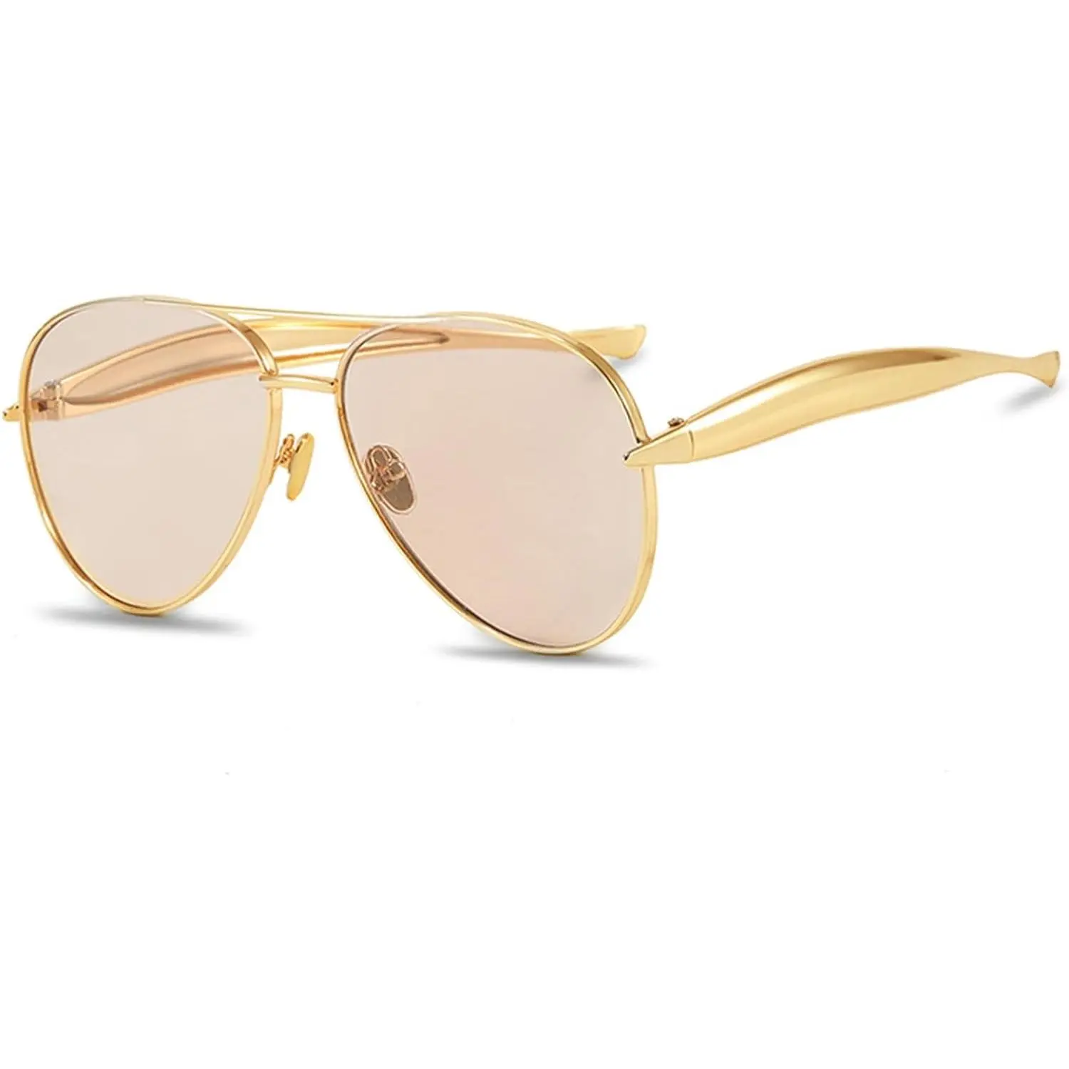 Retro 70s Aviator Sunglasses for Women, Double Bridge Metal Frame, Trendy Unisex Eyewear Fashion Retro 70s Aviator Sunglasses for Women, Double Bridge Metal Frame, Trendy Unisex Eyewear Fashion