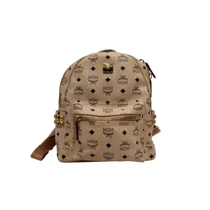 Pre-owned MCM pvc Backpacks Visetos Canvas Studded Stark Mini Backpack (4900000170085)