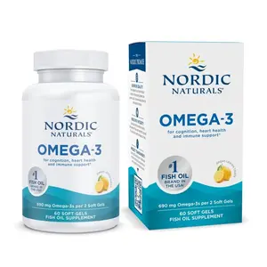 Nordic Naturals Lemon Omega-3 - Cognition, Heart Health, & Immune Support, 60 Ct  for Optimal Absorption & Purity - Healthcare