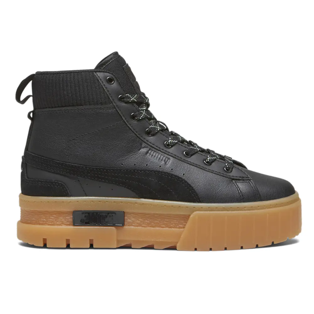 PUMA Womens Mayze Mid Gentle Platform Sneakers Shoes Casual - Black