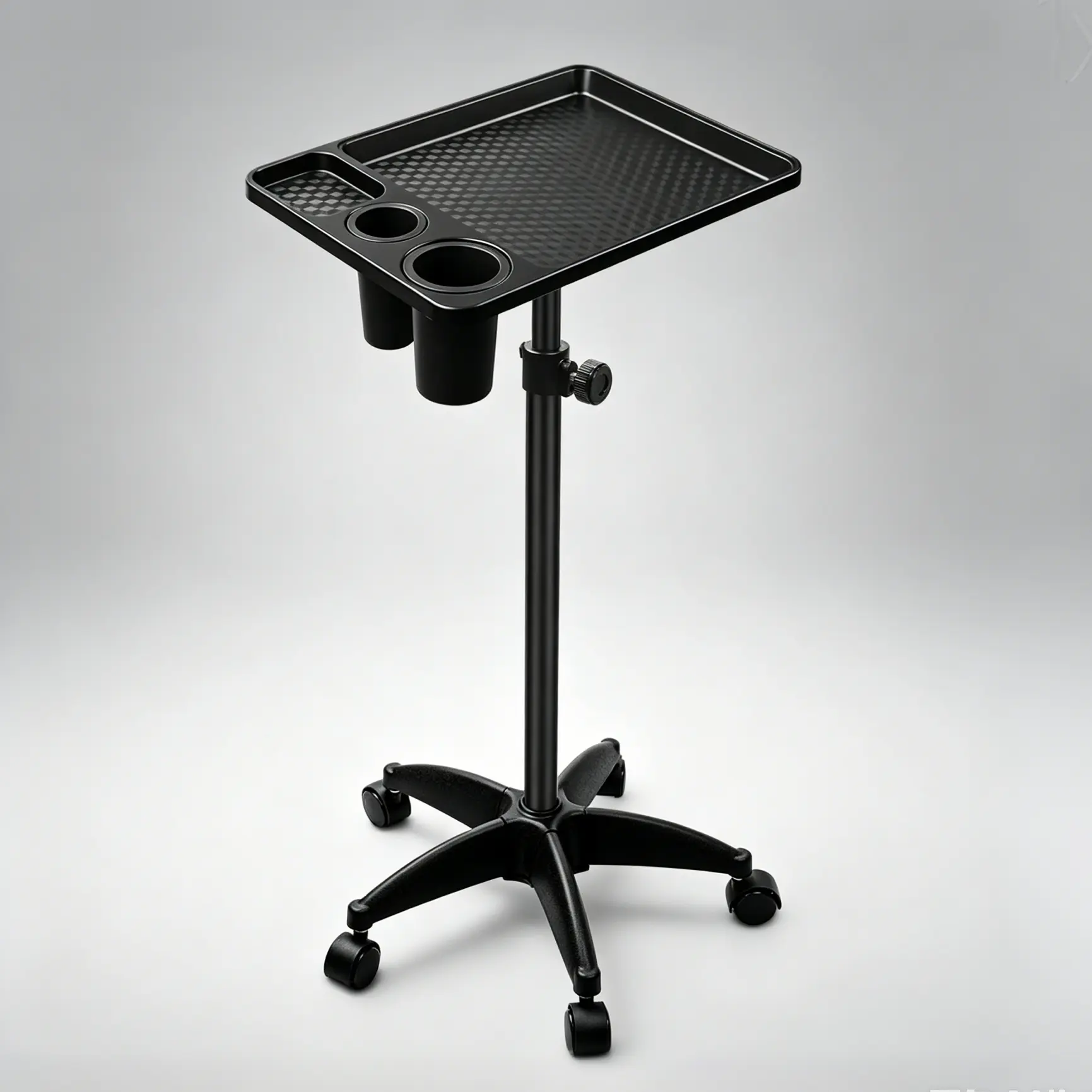 Height-Adjustable Salon Utility Cart with 360° Casters, Large Trays, and Multi-Purpose Home Organizing Use