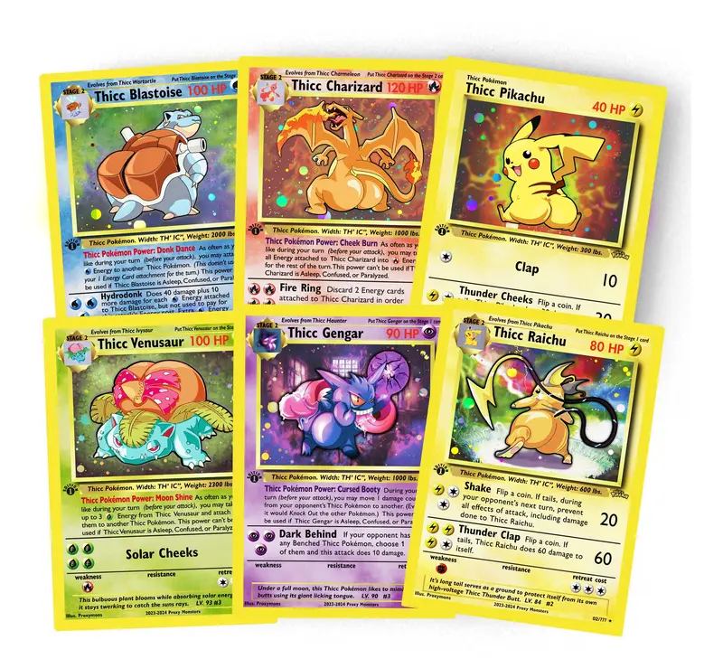 all thicc pokemon cards Fan-Art Thicc Snorlax Pokemon Card Handmade