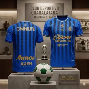 2526 Chivasss De Guadalajara Away Blue Short-Sleeved Soccer Kit Jersey Mexico, Liga MX