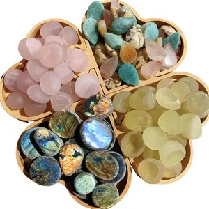 50g Rose Quartz Citrine Ema Egg Raw Crystal Bare Stone Meditation Reiki Home Ornament