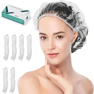 Disposable Shower Caps - 100PCS Shower Cap  Waterproof Plastic Shower Cap For Women Men For Hair - Extra Elastic Large Shower Caps For Bath, Hair Treatment, Conditioning In Home Hotel Travel