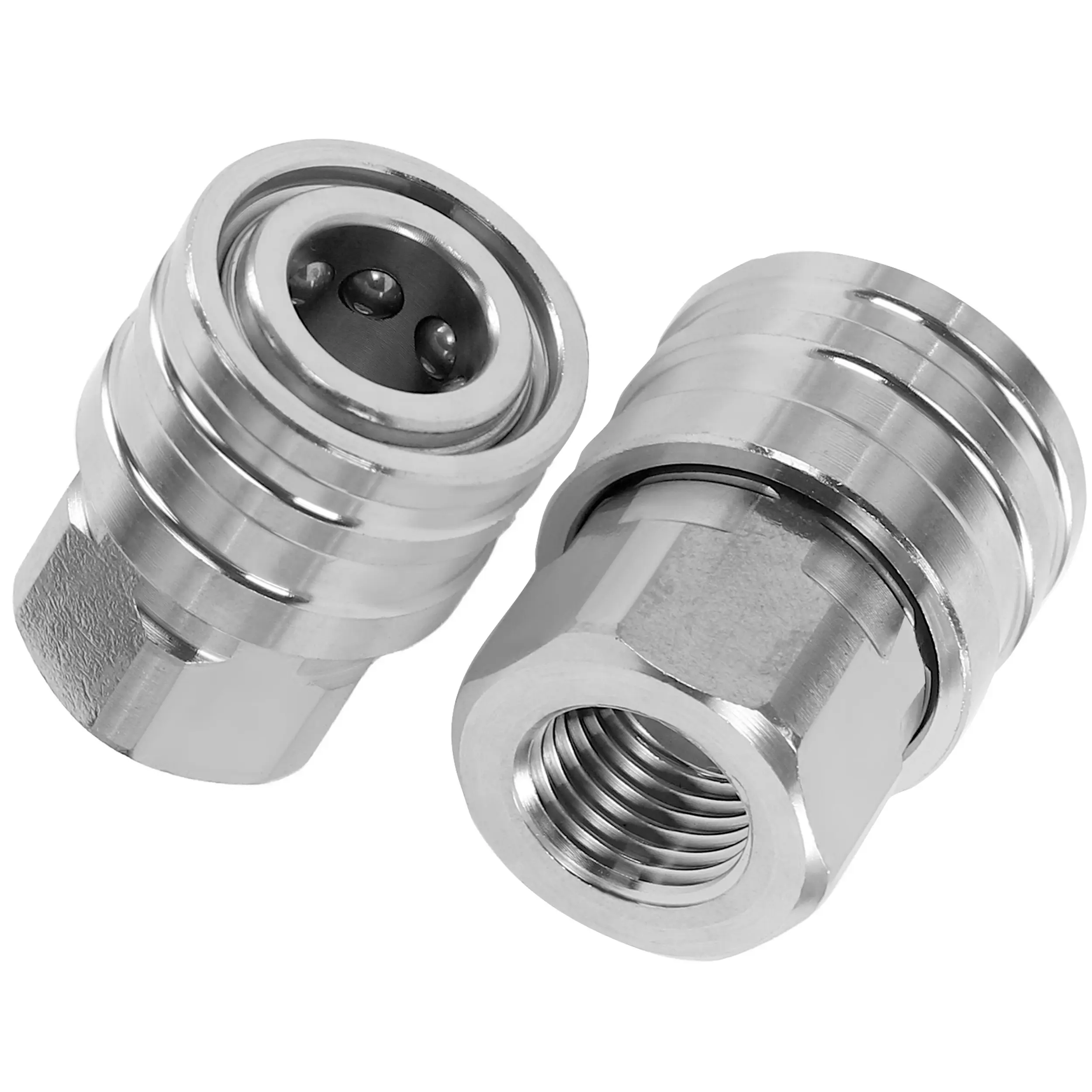 JOEJET Metal Pressure Washer Adapter with Water Hose Quick Connect - 1/4 Inches Quick Disconnect Socket to 1/4 Inches NPT Female Coupler, 5000 PSI, Corrosion-Resistant Ball Lock Wand Attachments (2 Pack) for Sprayers, Pressure Washing