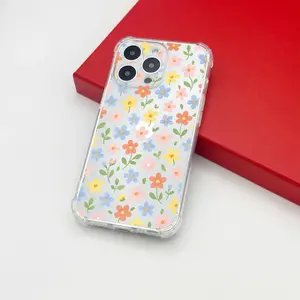 [Trending]Pastel Micro Floral Flower Clear Phone Case For IPhone 17 16 15 14 13 12 11 Pro Max Plus 7 8 XR X XS Max Shockproof Protective Phone Case