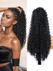 20 Inch Curly Ponytail Extension Drawstring Ponytail for Women Curly Synthetic Clip in Pony Tails Hair Extensions for Daily Use