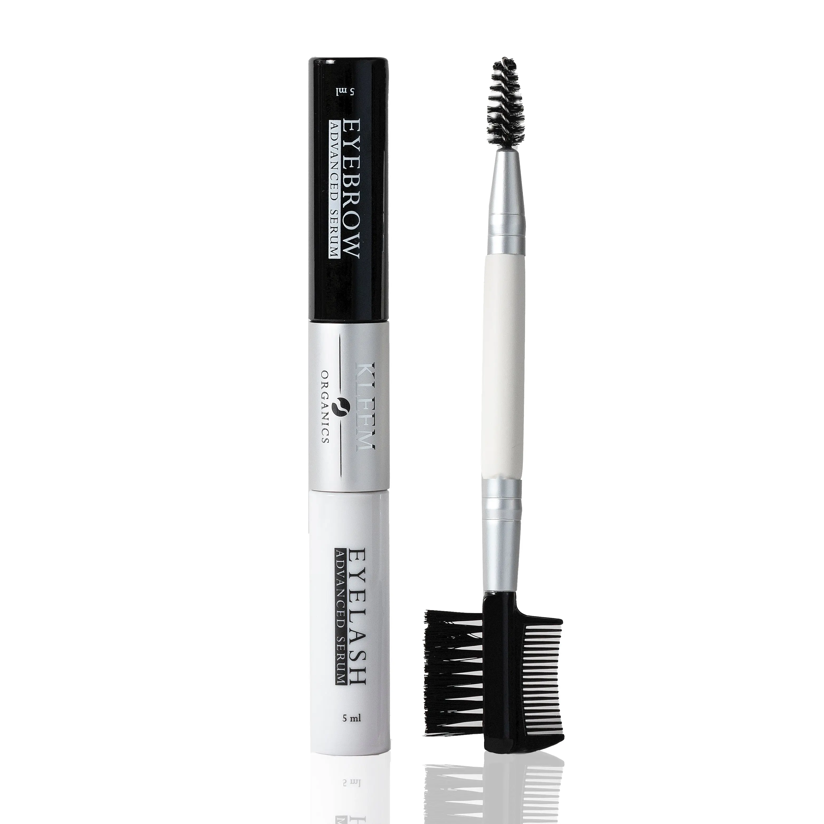 KLEEM ORGANICS | 2-in-1 Eyelash & Eyebrow Growth Serum | Botanical Formula with Peptides, Hyaluronic Acid, Ginseng and Panthenol for Longer, Fuller Lashes & Brows | 0.34 fl oz
