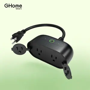 GHome Smart Outdoor Smart Plug, 2.4G Wi-Fi, IP64 Weather Resistance, Compatible with Alexa, Google Home & SmartThings, No Hub Required