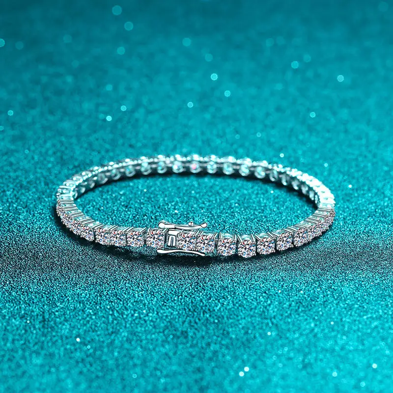 Tennis Bracelet D Color VVS Round Cut 4mm 18K Gold Plated Men'sand Women's 4mm Fashion Bracelet Sizes rangefrom 7 to 8 ihes.Birthday gift.TikTokShopBlackFriday