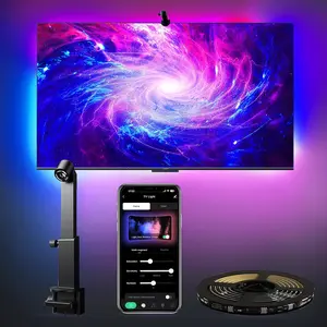TV Screen Sync Backlight with Camera, Smart LED Ambient Light, APP Control, Color Changing, Led Strip Light for 32-85 Inch TV, Smart LED Lights