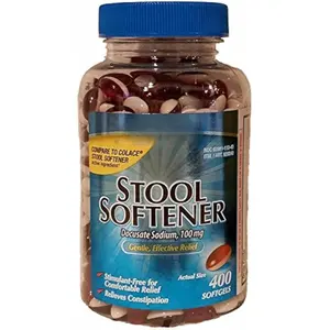 Kirkland Signature Stool Softener 100 mg, 400 Softgels, Gentle Relief from Constipation, Stimulant-Free, Docusate Sodium, Digestive Health, Compare to Colace Healthcare Dietary