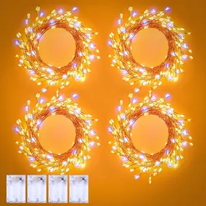 Fairy Lights Battery Operated, 4Pack Total 480LED 40FT Battery Operated Christmas Lights with Timer, Waterproof Starry Firefly Light for DIY Wreath Indoor Outdoor Christmas Decorations