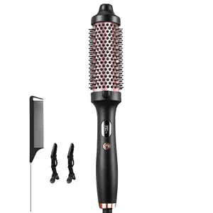 1.5 inch Heated Round Brush for Blowout | 20s Fast Heating Negative Ion Curling Hair Brush with 3 Temp Settings, Anti-Damage Salon Styling Tool at Home Dual Voltage, Mother’s Day Gifts