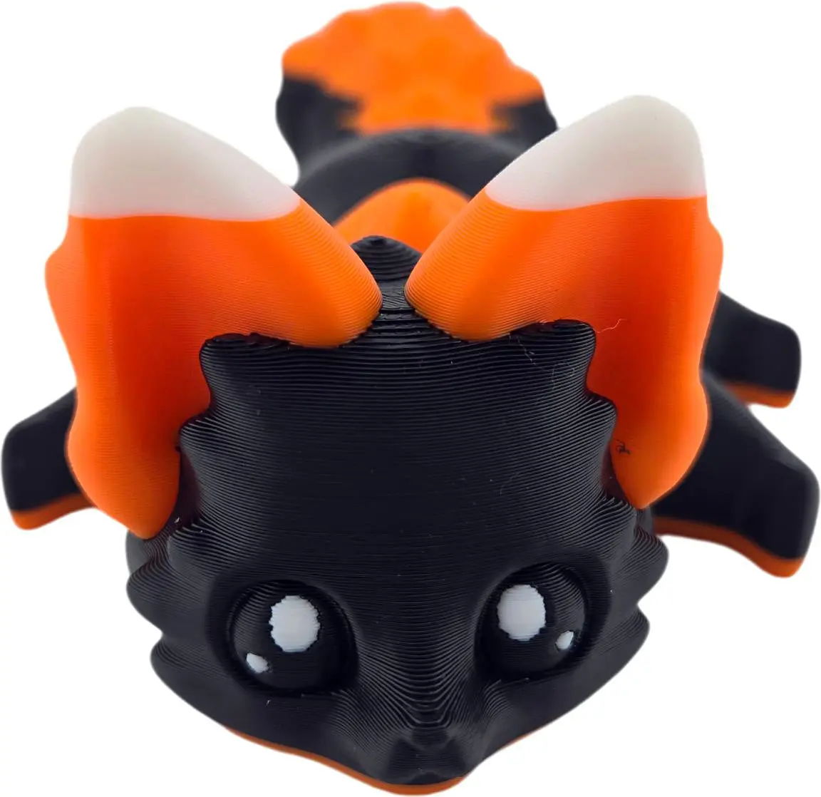 Halloween Fox 7.5" Articulated 3D Printed Fantasy Figurine Black Orange White Poseable Collectible Decor Gift Spooky Seasonal Ornaments