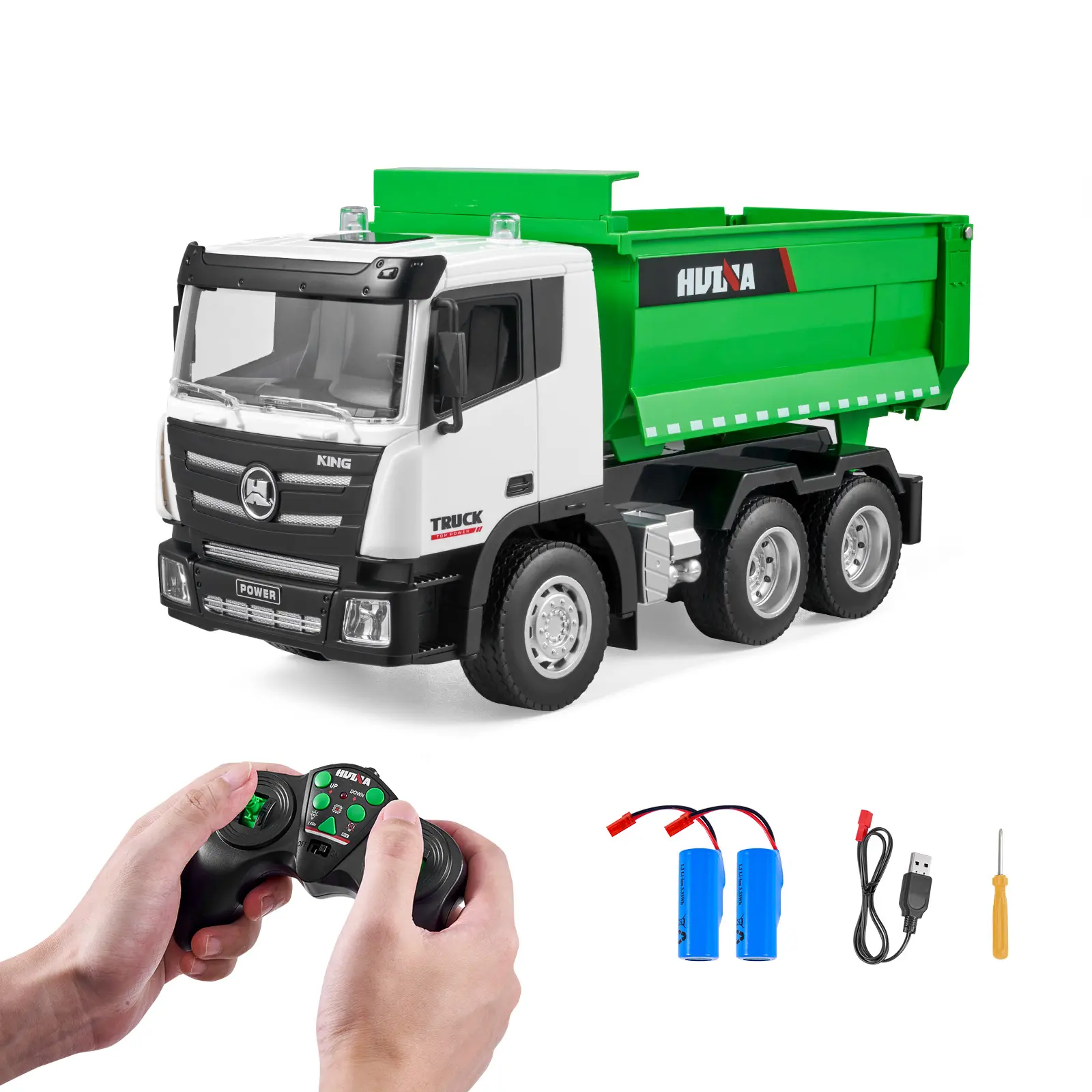 【summerfinds】VEVOR RC Dump Truck Toy, 9-Channel 1:18 Scale, Remote Control Dump Truck RC Construction Vehicle Truck Toy with Light & 2 Rechargeable Batteries Birthday Gift for Toddlers Kids Boys and Girls Age 8+