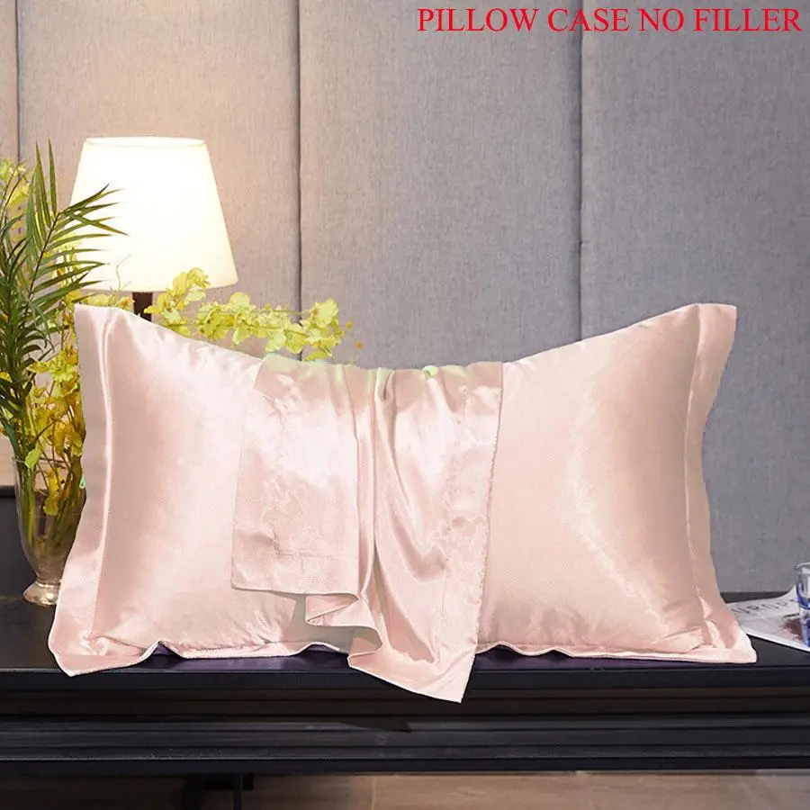 Solid Color Ice Silk Pillowcase without Internal Padding, 1 Count Plain Breathable Durable Pillow Cover, Soft Minimalist Bedding Accessory for Home, C