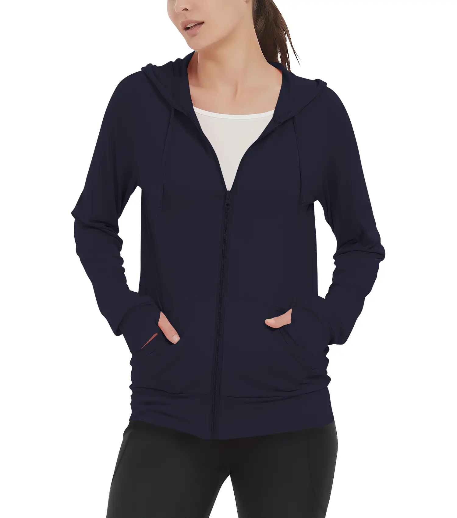LETAOTAO Thin Summer Jackets For Women Womens' Lightweight Zip Up Hoodies Stretch Longsleeves