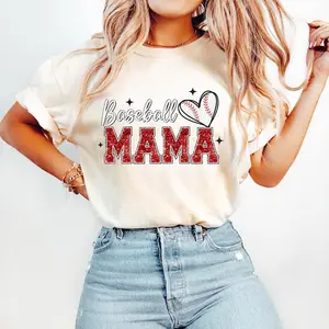 Baseball Mama, Faux Sequin Design, Sports T-shirt